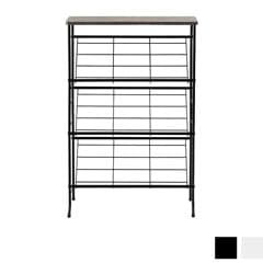 スタイリッシュ＆スリム｜石目調天板の3段シューズラック