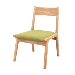 北欧ダイニングチェア | グリーン座面のナチュラルA