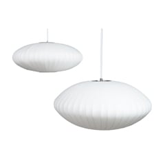 バブルランプ ソーサー ペンダント 楕円 白 LED対応 照明 完成品｜ジョージ・ネルソン｜リプロダクト