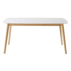 余白を楽しむ白天板×木脚の美しいダイニングテーブル｜幅150cm