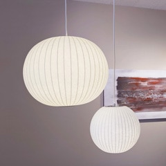 バブルランプ ソーサー ペンダント 楕円 白 LED対応 照明 完成品