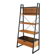 木＆ブラックスチールのウォールシェルフ | 幅85cm | NETS