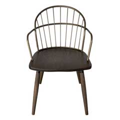 曲線が美しいクラシカルな佇まいのダイニングチェア｜スリム脚×スチール背もたれで上品に演出