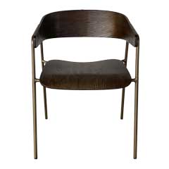 ヴィンテージな雰囲気のダイニングチェア｜アンバー色の曲線美が光るフレーム