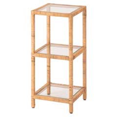 天然ラタン×ガラスのシェルフ｜ナチュラル＆モダンな収納アイテム