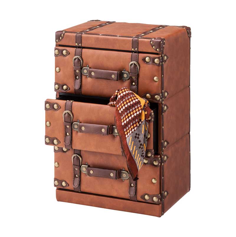ヴィンテージ感漂うレザー調トランク収納セット | インテリア・家具の