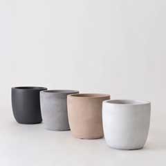 マットセメント風ラウンドポット｜シンプル＆シックな植木鉢でインテリアにアクセントを｜幅28cm