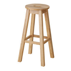 ナチュラルな木目の丸型座面のハイスツール | Nok