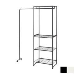 棚付き伸縮ハンガーラック｜空間すっきり暮らしに寄り添うフレキシブル収納
