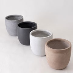 マットセメント風ラウンドポット｜シンプル＆シックな植木鉢でインテリアにアクセントを｜幅35cm
