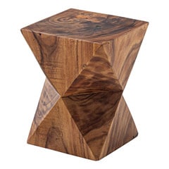 木目が美しい多角形天然木スツールB | アジアンインテリア