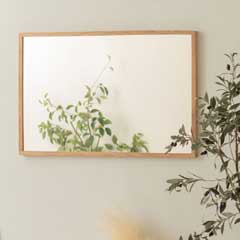 カゴメ編みラタンミラー｜天然木と自然素材の上品なスクエアミラー