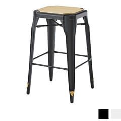 木調の座面とスチールの脚のツートンカラーが特徴のハイスツール | 2tone