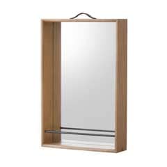 木の温もり感じる収納付きミラー｜簡易ドレッサーにもなるボックス型