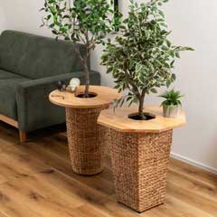 プランター用テーブル天板｜観葉植物が映える天然木サークルカバー