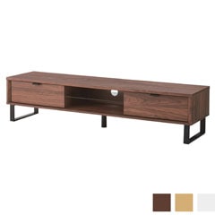 木目調が美しいスチール脚のテレビローボード | 幅150cm