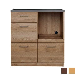 ナチュラルモダンキッチンカウンター　木目の温もりと鋼板の美しさを纏う｜幅80cm