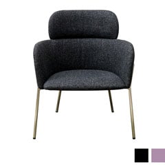 金属脚が魅力 ファブリックのゆったりラウンジチェア｜LD