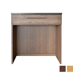 メタルタッチが映えるフリーカウンター｜ごみ箱収納対応のスマートデザイン｜幅80cm