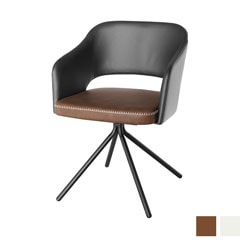 回転式ダイニングチェア｜レザー調×ステッチがおしゃれなアーバンモダンデザイン