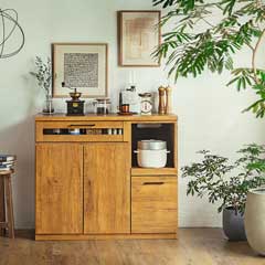 北欧ビンテージ風の温もり漂うキッチンカウンター｜幅105cm　Nets