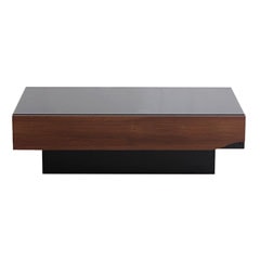 ブラックガラス天板の重厚感あるリビングテーブル｜モダンインテリア