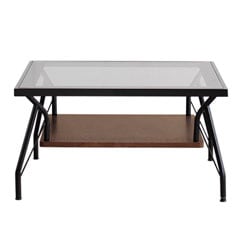 正方形のガラステーブル | カウチソファに合わせやすい | シンプル