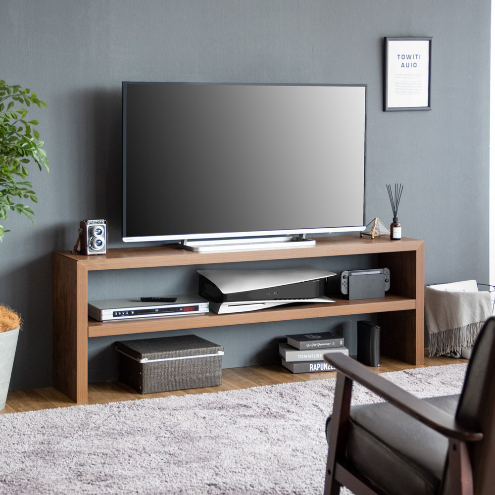シンプル＆スタイリッシュなコの字型木製テレビボード｜幅150cm