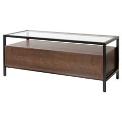 ガラス天板×アイアン×木目のテレビボード｜幅97cm | インテリア・家具