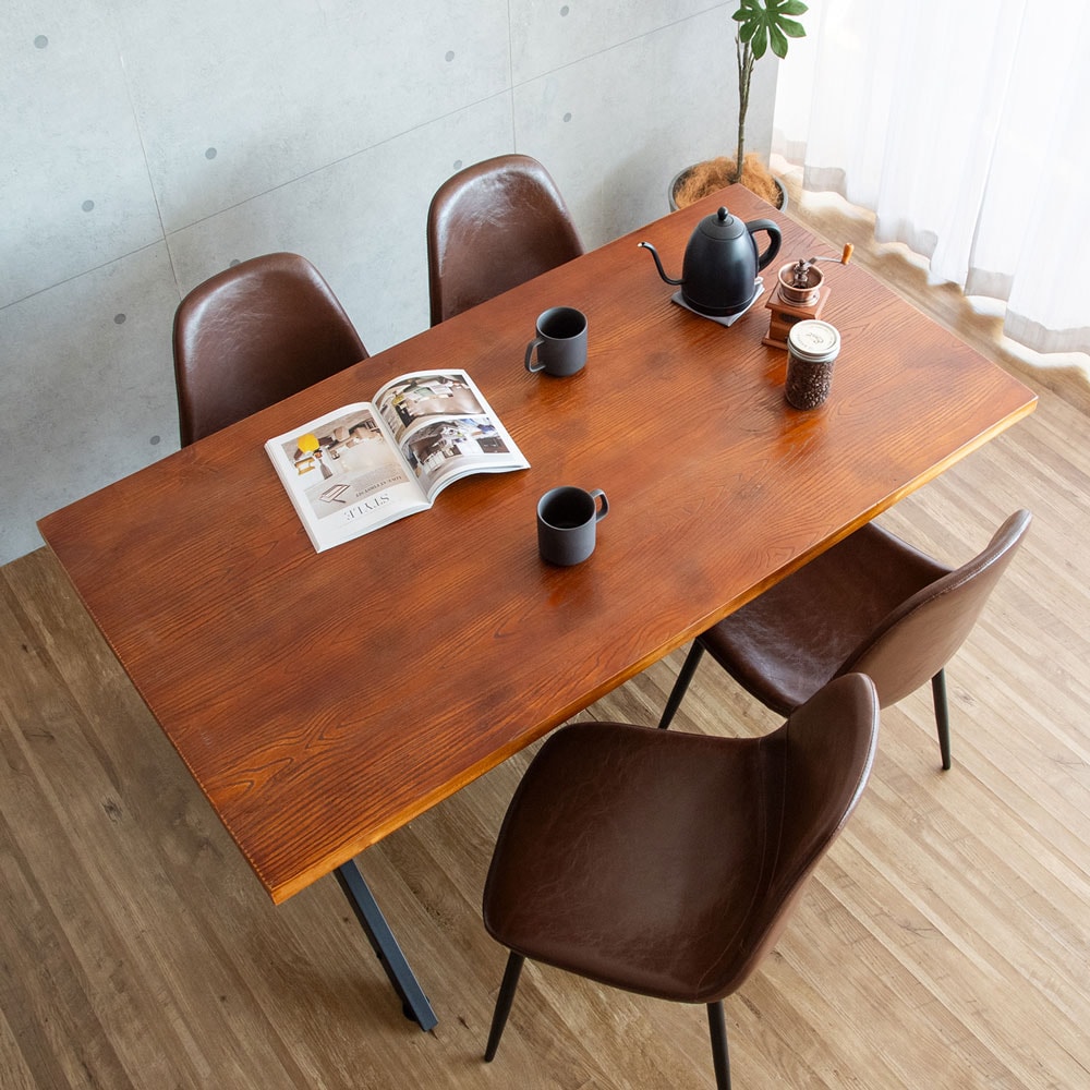 天然木ダイニングテーブル スチール脚