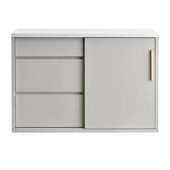 ナチュラルグレーのおしゃれなキッチンカウンター｜人気のグレイッシュカラー｜幅120cm