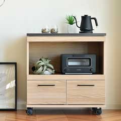 コンパクトなキッチンカウンター｜幅80cm｜おしゃれが引き立つステンレストップ