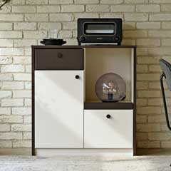 モノトーンキッチンカウンター｜美しさと機能を兼ね備えた、一人暮らしのための上質収納｜幅80cm