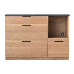 モダンキッチンカウンター｜無垢調の温もりとステンレスが織りなす美しい対比｜幅120cm