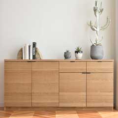 温かみのあるサイドボード｜上質な木目調デザインで空間をスタイリッシュに｜幅160cm