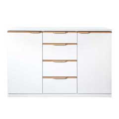 北欧モダンな空間に映えるホワイトキャビネット｜上質デザイン収納｜幅120cm