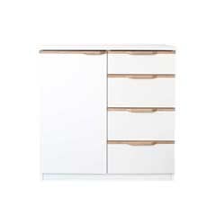 ホワイト×ナチュラルが描くスリムキャビネット｜上品な暮らしの余白｜幅80cm