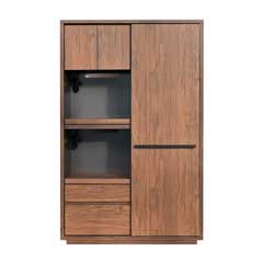 ウォールナット調が映えるモダンキッチンボード｜約幅120cm｜上質な収納で空間を整える