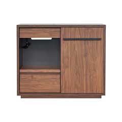 ウォールナット調が映える上質な収納キッチンボード｜ 幅80cm