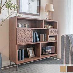 和モダンを感じるアートシェルフ｜幾何学模様が魅せる洗練デザイン｜幅120cm