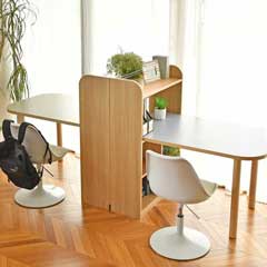 くすみカラーが映える北欧デスクシェルフ｜収納一体型デザイン｜ハイタイプ