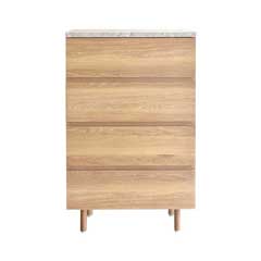 ナチュラルオークの4段チェスト｜幅60cm｜北欧ナチュラルなおしゃれな収納