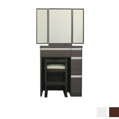 白のシンプルモダンな三面鏡ドレッサーセット｜幅60cm