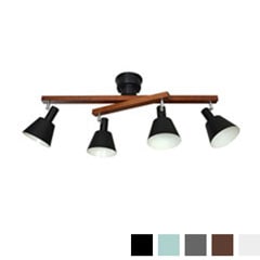 シックなカラーの4灯シーリングライト｜クロスデザイン