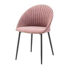 くすみピンクが彩るシェル風チェア｜北欧モダンな曲線美デザイン