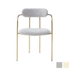 ラグジュアリーモダンな抜け感ダイニングチェア｜ゴールド脚×ブークレ調の優美な一脚