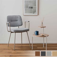 モダンインテリアを彩る2段天板サイドテーブル｜木目調×石目調デザイン