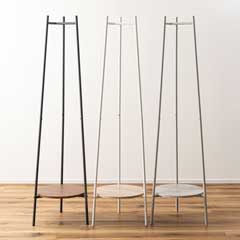 モダンハンガースタンド｜棚板付きで小物も飾れるスタイリッシュ収納