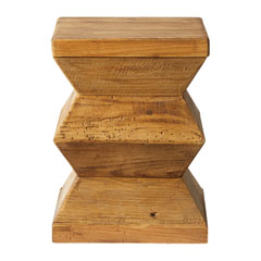 古材を使用した質感豊かな木製スツール