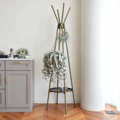 フレンチシャビー調コートハンガーラック｜アンティークゴールドの洗練